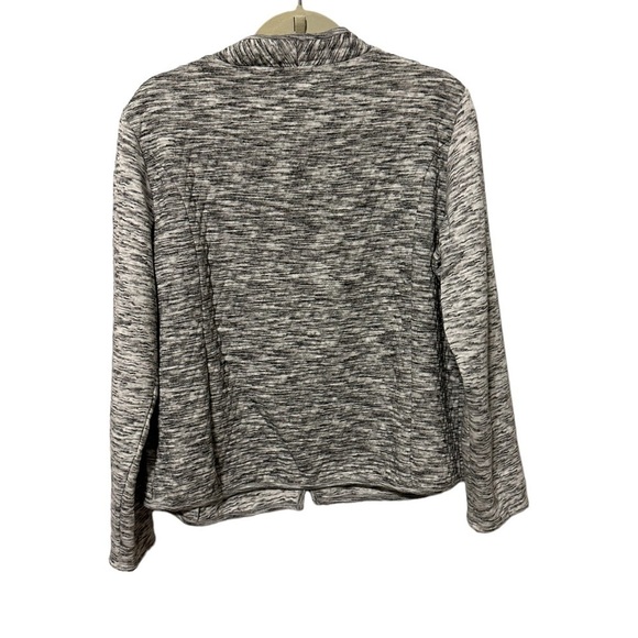 Anthropologie Sunday Quilted Knit Asymmetrical Black White Sweater Blazer L Boho - Picture 5 of 9